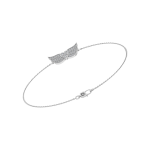 IGI Certified PT950 Platinum Luxury Angel Wing Bracelet Diseño de cadena cómodo Pave Detailing Lab Grown Diamond para regalo - Product Image 1