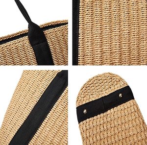 Sac fourre-tout en paille pour femmes grande capacité Shopping fourre-tout bohème sac à bandoulière voyage sac de plage avec doublure OEM - Product Image 6