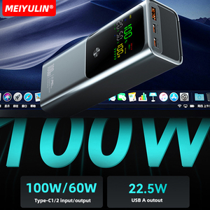 2025 mabook ngân hàng điện 20000mAh chất lượng cao pd100w sạc siêu nhanh hai Type-C USB đầu ra năng lượng di động thanh nhựa - Product Image 4