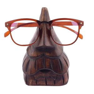 Présentoir de lunettes en bois en forme de nez fait à la main support de présentoir de lunettes en bois - Product Image 1