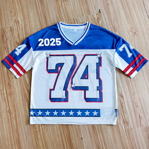 Oversized American Mesh Jersey Custom Vintage Men's Boxy 100% <b>Polyester</b> Sublimated Wear Football Jerseys t <b>Shirts</b> New Design - Product Image 3