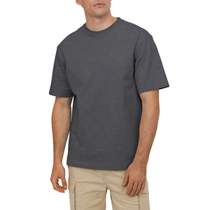 T-shirts pour hommes 300G coupe ample surdimensionné 100% coton lourd col rond imprimé sonnerie grande taille T-shirt à manches courtes pour hommes - Product Image 3