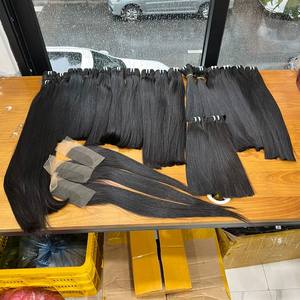 Extensions de Cheveux Humains Vietnamiens Double Dessinés Super VIP Os Droit Noir Naturel avec Extrémité Soyeuse Super Double Brillant - Product Image 6