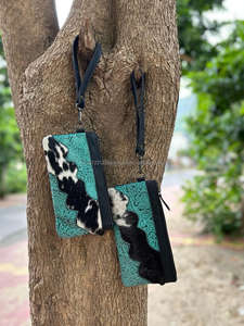 Nuevo bolso de cuero de piel de vaca con estampado en relieve a mano occidental Real, bolso elegante para mujer y bolso de mano de piel pintado a mano, Conjunto Combinado único - Product Image 4