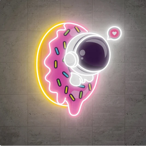 Letrero de neón impreso UV personalizado con forma de astronautas, letrero de luz LED, letrero de neón astronauta para decoración de iluminación de pared - Product Image 5