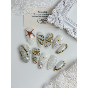 Autocollants pour ongles Jellyfish Pearl Luxe Press on Nail Premium Nail Art Decals - Product Image 4