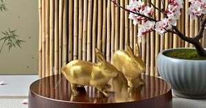 Estatua de conejo de latón de animales decorativos para el hogar y la Oficina, fengshui chino, figuritas coleccionables hechas a mano (conejo) - Product Image 6