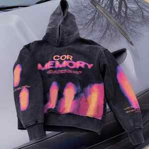 Fabricante personalizado a granel Streetwear Heavyweight 500gsm Vintage Distressed DTG Impresión digital Stone Acid Washed Hoodie para hombres - Product Image 1