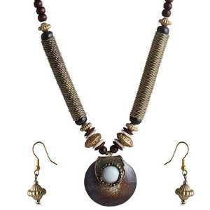 Conjunto de collar de oro antiguo Beadside Brown Beads Joyería de moda 1105901E - Product Image 1