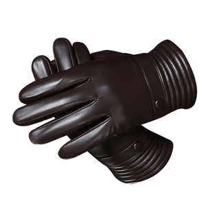 Usine de haute qualité personnalisé classique peau d'agneau femmes pur cuir écran tactile gants plaine haute coton usage quotidien fait hiver - Product Image 3