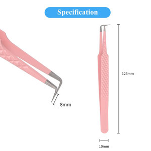 Pince à épiler 90 degrés en acier inoxydable de haute qualité de marque privée en gros pour l'extension des cils à vendre - Product Image 2