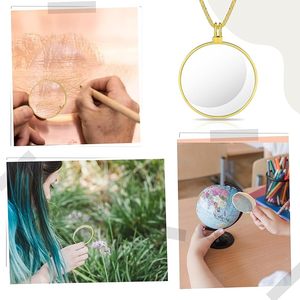 Laiton 5x poche loupe médaillon pendentif avec chaîne de 35 pouces Style Vintage bijoux élégant verre artisanat collection cadeau article - Product Image 5