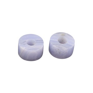 Perles en agate bleue naturelle, quartz, lisses, rondes, 14x8mm, trou de 5mm, polies, en vrac, pour la fabrication de bijoux, vente en gros, tiers - Product Image 1