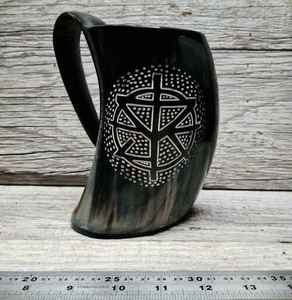 Viking corne tasse à boire corne de buffle polie étanche FAIZA CRAFT prix usine artisanat naturel décoratif - Product Image 3