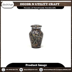 Urne funéraire avec motif camouflage, métal brun, taille adulte, design personnalisable - Product Image 4
