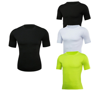 Al Aire Libre de color puro deportes camisetas gimnasio desgaste Fitness manga corta logotipo personalizado secado rápido hombres camiseta para hombres - Product Image 1