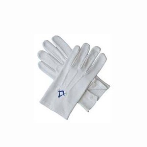 Super produit Gants maçonniques en coton pour hommes Logo brodé Usine Gants maçonniques de qualité supérieure en cuir noir - Product Image 6