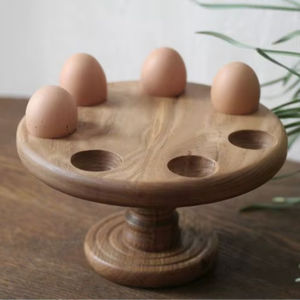 Handmade <b>Wooden</b> Egg <b>Rack</b> With Natural Finish Designed For Farmhouse Kitchens And Country Style Interior Decoration - Product Image 1