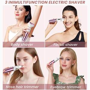 Épilateur électrique rechargeable 4-en-1 étanche IPX7 pour femme, rasoir intime, corps, jambes et poils pubiens, rasoir facial lavable - Product Image 3