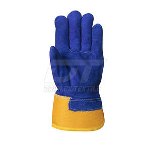 Guantes de trabajo de cuero de seguridad con logotipo personalizado al por mayor a bajo precio guantes de trabajo de cuero para hombre para seguridad manual - Product Image 3