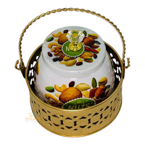 Hierro Impreso Pichwai Diseño Frasco de fruta seca Festivo Cocina Almacenamiento Contenedor de alimentos para regalar - Product Image 2