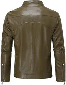 Chaqueta de invierno para hombre, bombardero de piel de oveja auténtica Vintage, chaqueta de cuero marrón, abrigo de piel de oveja, chaqueta para hombre - Product Image 4