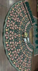 Robe d'été élégante en fausse georgette pour femmes avec broderie décontractée en dentelle et paillettes sur Cancan et toile Patta pour filles - Product Image 6