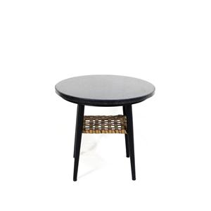 Comhome-Table basse en rotin plastique de luxe avec dessus en verre et rangement intégré pour une utilisation extérieure moderne - Product Image 5