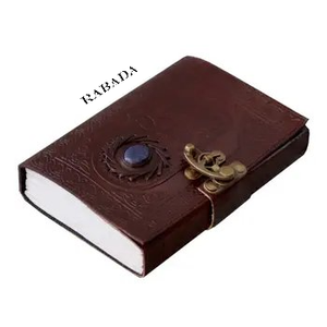 Hand Stone Journal Leather Notebook Sketch Pad Hard Cover Blank <b>Book</b> Spell <b>Book</b> Embossed Leather - Product Image 3