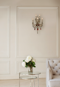 Elegante Lampada da Parete LED dal Design Europeo, Luce Bianca Calda 2700K, Corpo in Bronzo con Riflessi Rubino per Arredamento Casa - Product Image 2