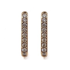 Best Workmanship Trendy High Quality 18k Solid Rose Gold Real Diamond Round Big Hoops Earrings for Women Wedding Party - Product Image 1