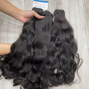 Cabello natural ondulado con trama, color natural, listo para enviar, proveedor de cabello virgen, paquete de cabello virgen, trama de doble capa - Product Image 2