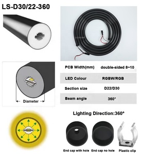 أنبوب نيون سيليكون <span class=keywords><strong>LED</strong></span> أسود 24 فولت 360 درجة RGBW، إضاءة دي جي مرنة، أنبوب نيون قابل للتحكم عن بعد DMX SPI RGBW لمهرجانات الموسيقى والحفلات - Product Image 5