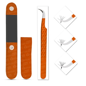 Juego de pinzas para extensión de pestañas con punta empolvada de diamante de agarre ligero Capas finas gruesas de acero inoxidable Pinzas para pestañas - Product Image 4