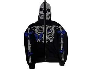 Rhinestone Style Hoodie Oversized Fashion Hooded Sweatshirt Custom Logo Streetwear Apparel with Beaded <b>Detail</b> Wholesale - Product Image 3