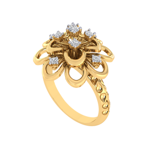 Anillo Floral de Plata de Ley 925 con Certificado BIS, Chapado en Oro con Rodio y Opciones de Incrustaciones de Circonita Cúbica Rosa, 3.25g - Product Image 3