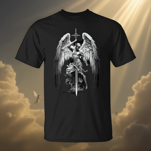 Camiseta del Arcángel Gabriel con Espada, Cruz y Alas - Camiseta Promocional Premium - Product Image 3