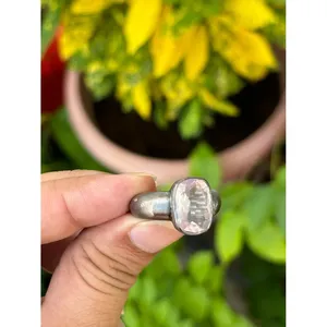 Bague en argent sterling 925 avec quartz rose taille coussin, faite à la main, fournisseur de bijoux en gros - Product Image 2