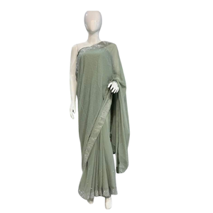 2025 vestidos de noche transpirables de Sari indio para mujer, venta al por mayor, suministro directo de fábrica de seda para ropa de fiesta de boda, Pakistán - Product Image 4