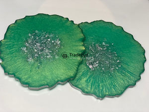 แผ่นรองแก้วเรซิ่น งานฝีมือ ใช้ซ้ำได้ สำหรับชา กาแฟ เครื่องดื่ม ชุดแผ่นรองแก้ว ตกแต่งบ้านสไตล์โมเดิร์น Tradebyd ขนาด 4x4 นิ้ว ทรงสี่เหลี่ยม หรูหรา พรีเมียม - Product Image 4