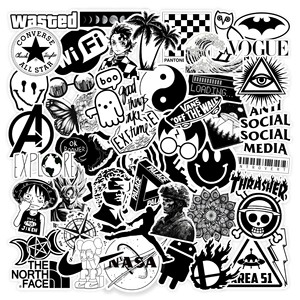 Pedido al por Mayor Personalizado de 100 Etiquetas de PVC Impermeables y Ecológicas para Decoración y Embalaje de Marca |   Vinilo troquelado personalizado en blanco y negro - Product Image 2