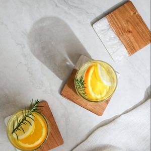 High Quality <b>White</b> Resin Wood Joint Good Quality Wood <b>Coaster</b> Tableware Item Christmas Vintage Luxury Space Wooden <b>Coasters</b> - Product Image 1