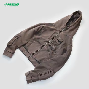 <b>Black</b> Zipper Hoodie High Quality 100% Cotton <b>Fleece</b>/French Terry Quick Dry Breathable Casual Streetwear Unisex Custom Logo Front - Product Image 2