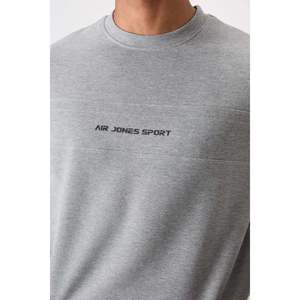 Conjunto Deportivo para Hombre en Algodón Gris Melange, Grueso, Suave, Texturizado, con Estampado - 85253 - Gb melange/gb melange - Product Image 6