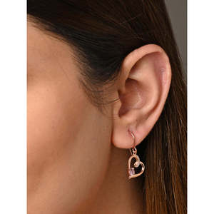 CLARA ต่างหูเงินแท้ 925 รูปหัวใจสีชมพู เครื่องประดับแฟชั่นทันสมัย - Product Image 6