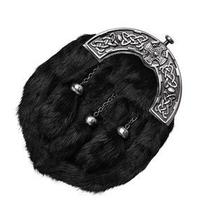 Professionnel 100% lapin fourrure Sporran tout-couleur écossais Kilt sac dernier Style décontracté glands cuir matériel-fabricant - Product Image 2