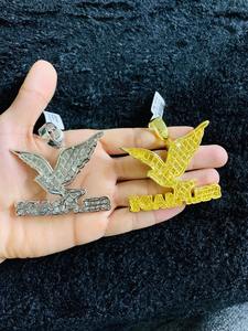 Colgante de hip hop con diamantes de moissanita blanca de Plata de Ley 925 - Product Image 3