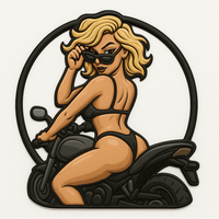 Parche de PVC 3D con Diseño de Chica Motociclista, Duradero, para Ropa y Accesorios, Estilo Termoadhesivo, Ecológico, Sin Níquel, Forma Personalizable
