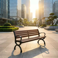 Banc de parc commercial moderne YUBANG, assise en métal perforé, résistant aux intempéries, revêtement en poudre, pour place publique, jardin