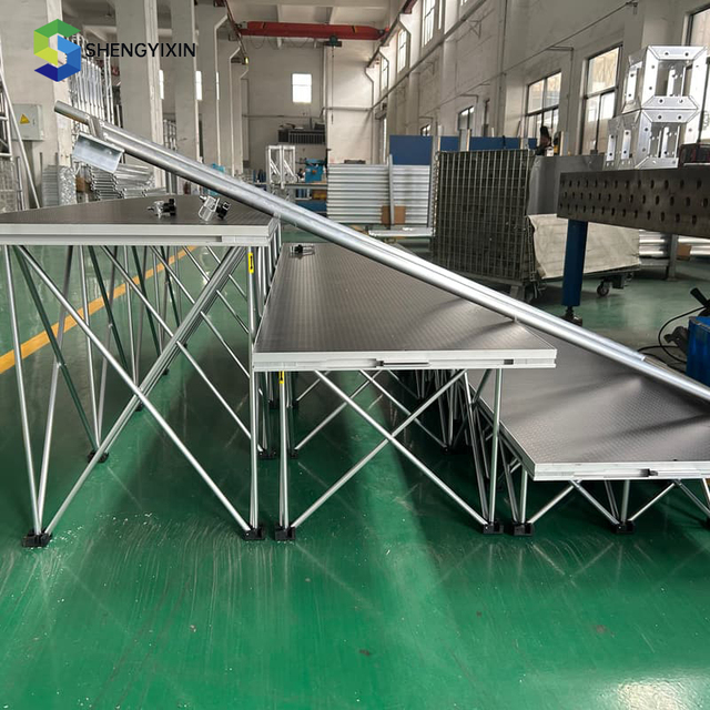 Modular Telescopic Aluminum Alloy 6061-T6 Lightweight Portable Stage Easy Assembly Customizable Shapes DJ Shows Events TUV CE